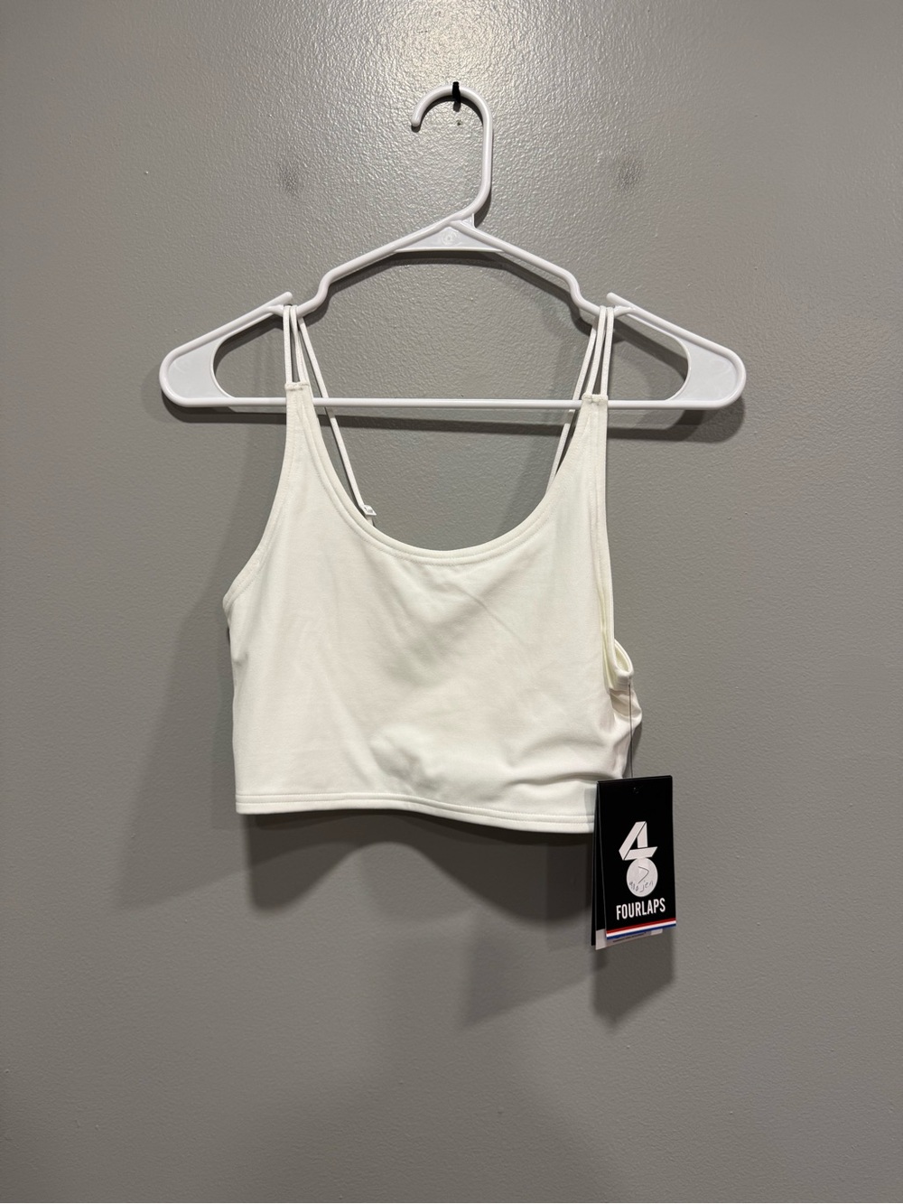 NWT Four Laps Poise Longline Sports Bra in White Size Small